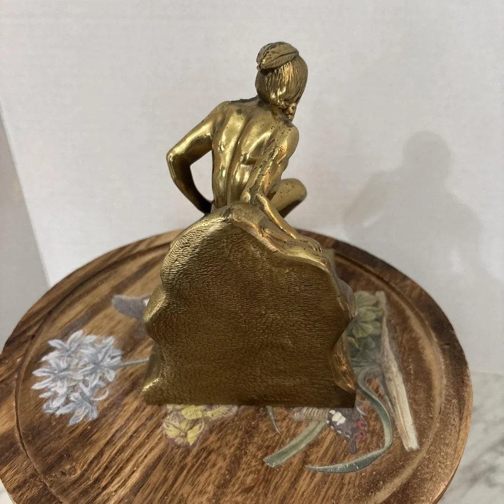 Heavy VTG 1900s Solid Brass Native American Indian Scout Bookend Door Stop